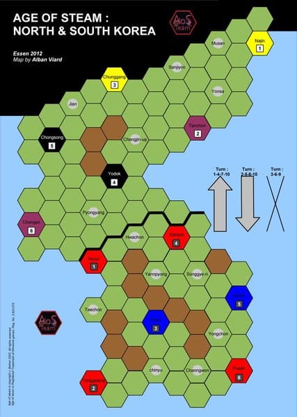 Age of Steam Expansion: Las Vegas and Korea (N&S)