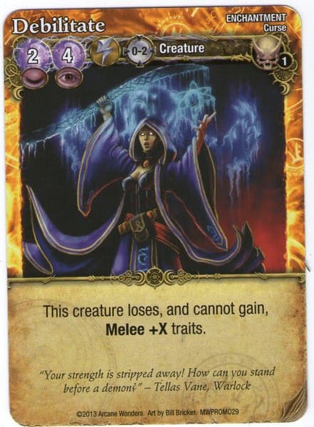 Mage Wars: Debilitate Promo Card