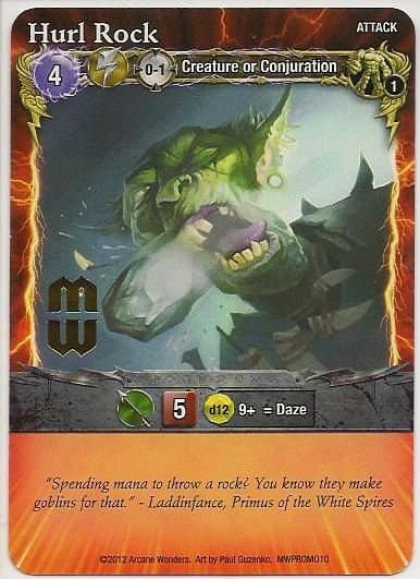 Mage Wars: Hurl Rock Promo Card