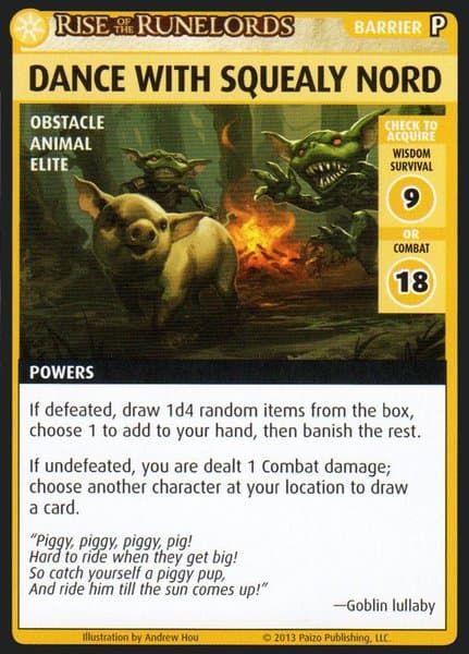 Pathfinder Adventure Card Game: Rise of the Runelords – "Dance With Squealy Nord" Promo Card