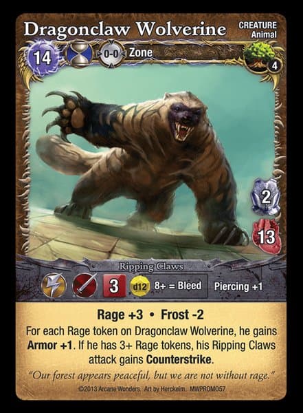 Mage Wars: Dragonclaw Wolverine Promo Card