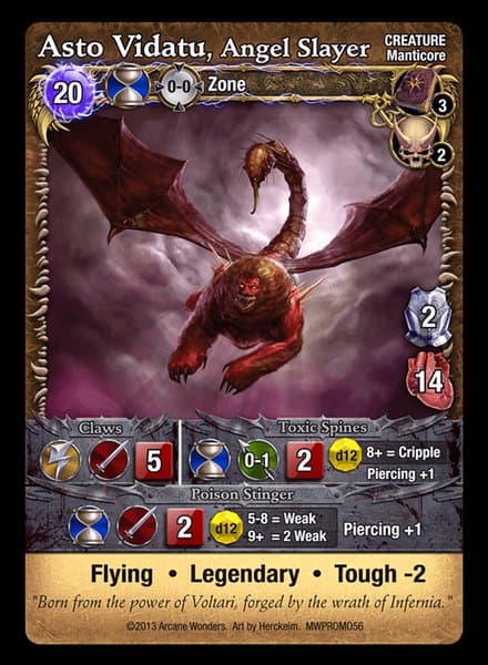 Mage Wars: Asto Vidatu, Angel Slayer Promo Card