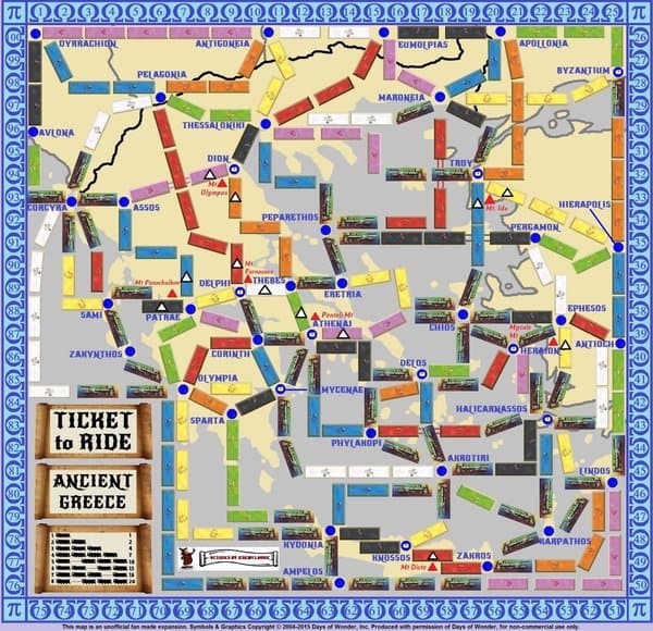 Ancient Greece (fan expansion for Ticket to Ride)
