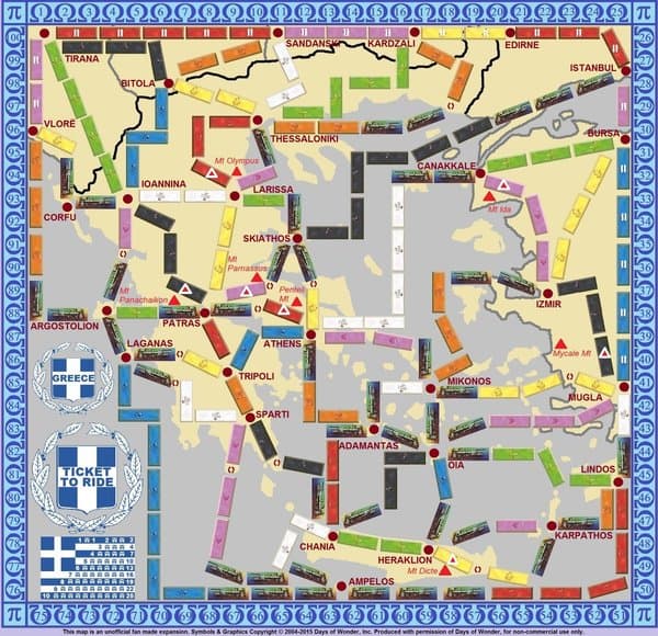 Greece (fan expansion for Ticket to Ride)