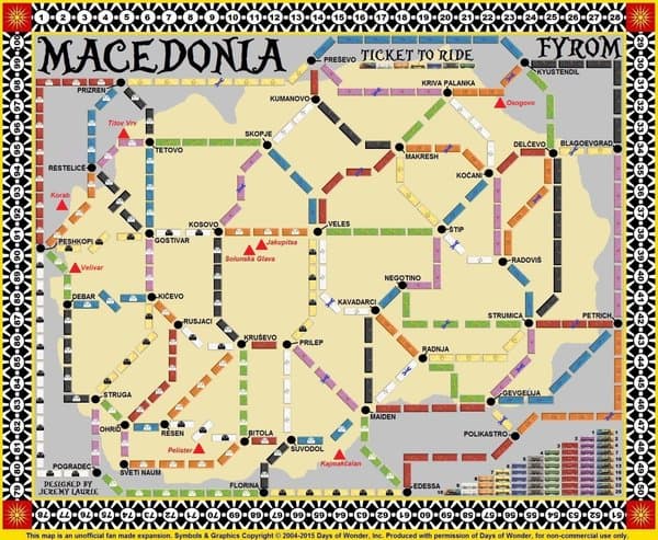 Macedonia (fan expansion for Ticket to Ride)