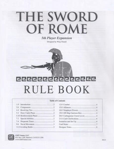 The Sword of Rome: 5th Player Expansion