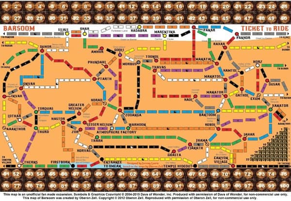 Barsoom (fan expansion for Ticket to Ride)
