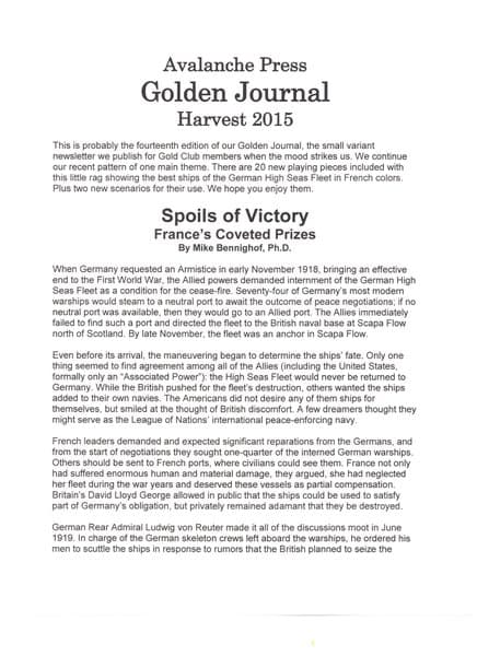 Great War at Sea: Spoils of Victory