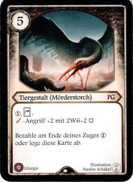 Aventuria: Promokarte "Tiergestalt (Mörderstorch)"