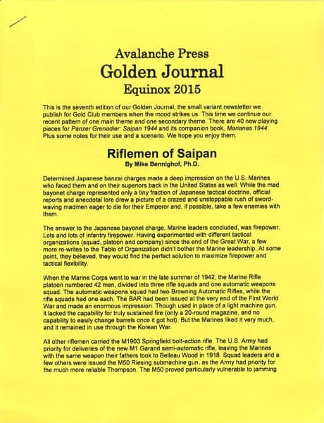 Equinox 2015: Riflemen of Saipan