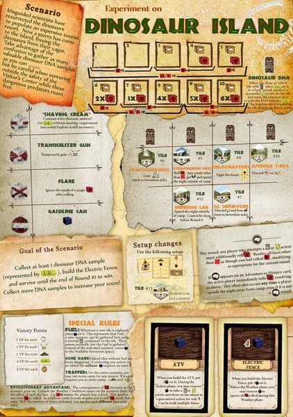Experiment on Dinosaur Island (fan expansion for Robinson Crusoe: Adventures on the Cursed Island)