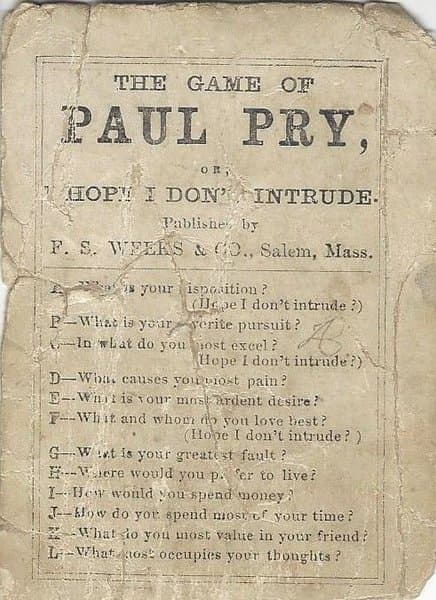 The Game of Paul Pry