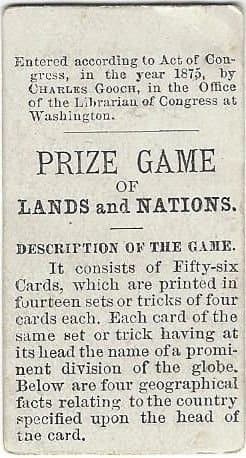 The Prize Game of Lands and Nations
