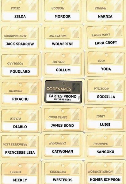 Codenames: Cartes promo – Univers Geek