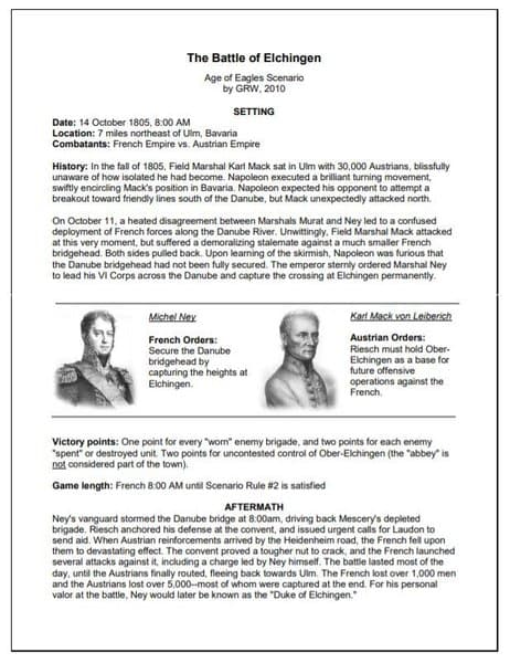 The Age of Eagles Scenario: The Battle of Elchingen