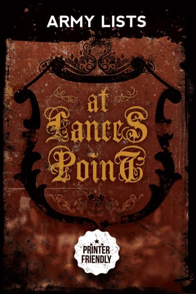 At Lances Point: Army Lists