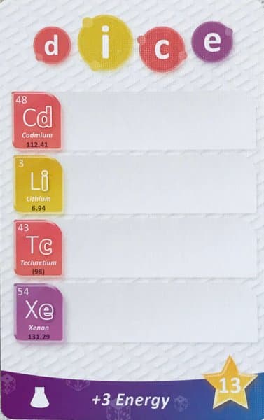 Periodic: A Game of the Elements – Dice Goal Promo Card