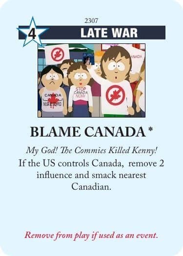 Twilight Struggle: Blame Canada Promo Card