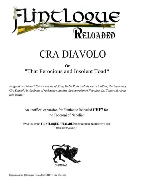Cra Diavolo, or, "That Ferocious and Insolent Toad"