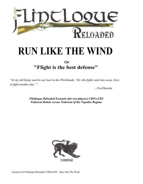 Run Like the Wind, or, Flight is the best defense