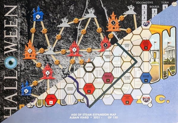Age of Steam Expansion: Halloween & Washington DC