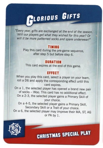 Blood Bowl: (Second Season Edition) – Glorious Gifts Promo Card