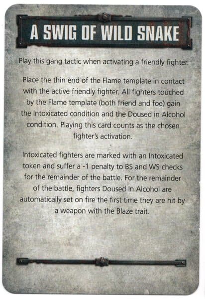 Necromunda: Underhive – A Swig Of Wild Snake Tactics Card