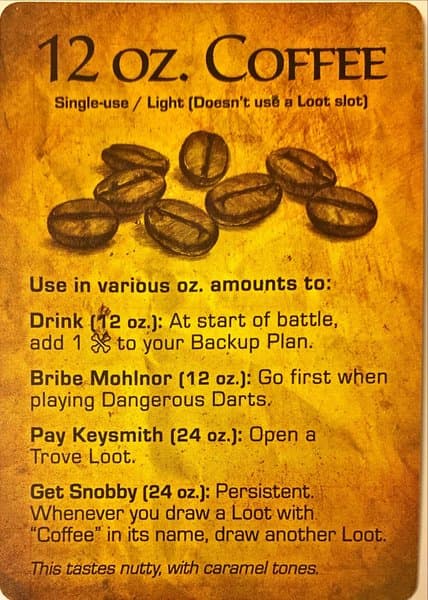 Too Many Bones: 12 oz. Coffee Promo Card