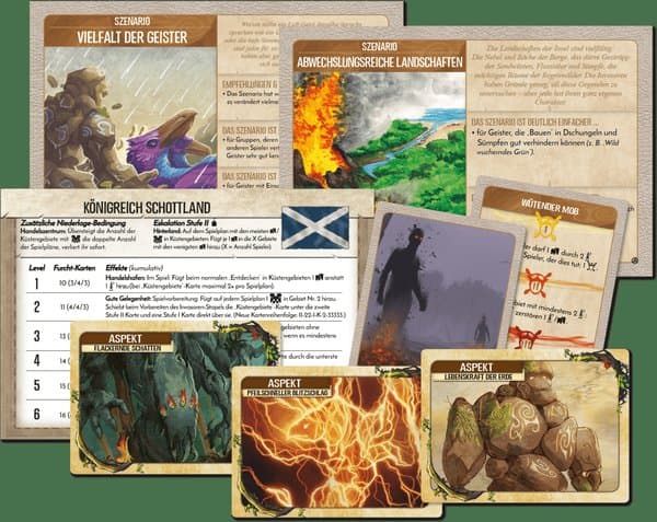 Spirit Island: Nation Schottland, Szenarien und Kartenerweiterung Promo