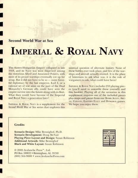 Second World War at Sea: Imperial and Royal Navy