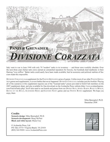 Panzer Grenadier: Divisione Corazzata