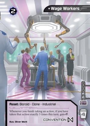 Wage Workers PAX UNPLUGGED 2023 Promo Card (fan expansion for Android: Netrunner)