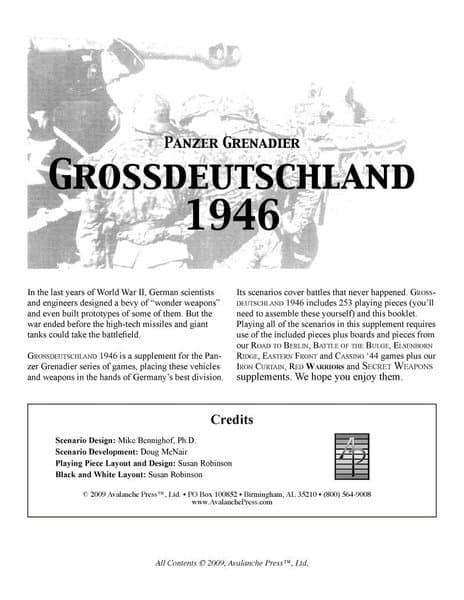 Panzer Grenadier: Grossdeutschland 1946