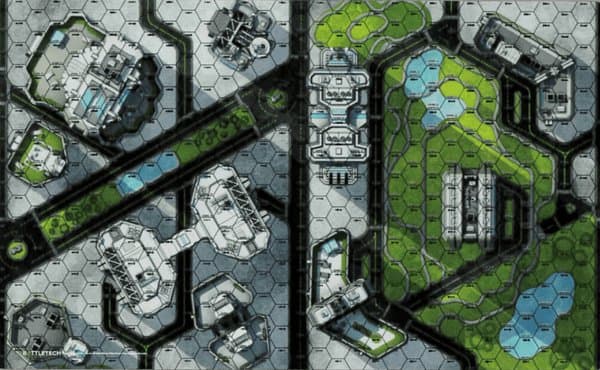 BattleTech: Cities Central Park/Shopping District Battlemat
