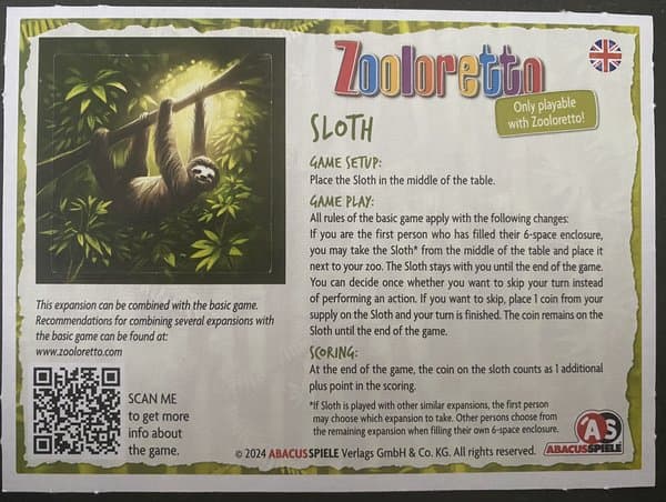 Zooloretto: Sloth