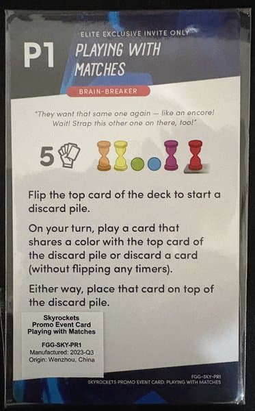 Skyrockets: Festivals of Fire – P1 Playing with Matches Promo Card