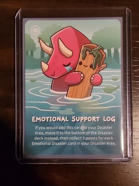 Happy Little Dinosaurs: Emotional Support Log Promo Card
