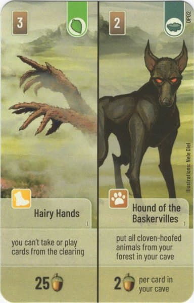Forest Shuffle: Dartmoor – Hairy Hands / Hound of the Baskervilles Promo Card