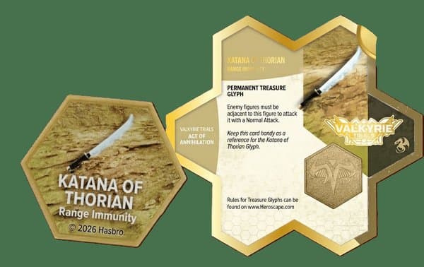 Heroscape: Valkyrie Trials Katana of Thorian Treasure Glyph Promo