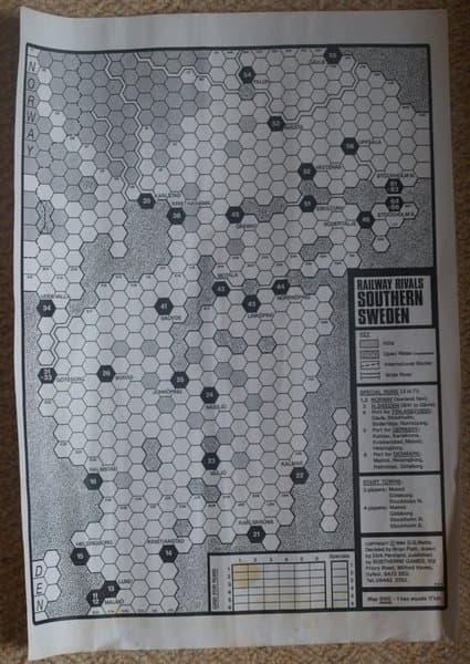 Railway Rivals Map SWE: Southern Sweden