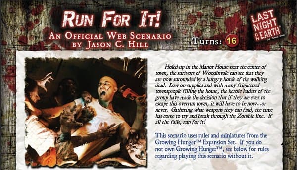 Last Night on Earth 'Run For It!' Scenario