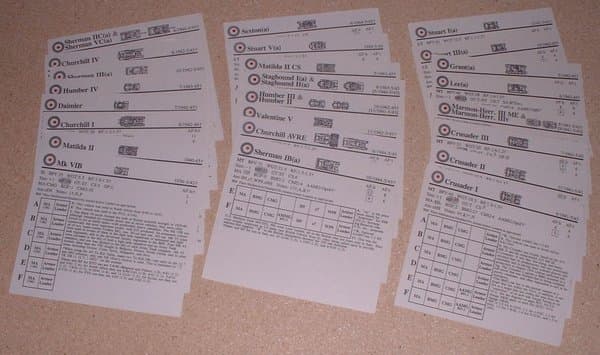 ASL British AFV Vehicle Cards