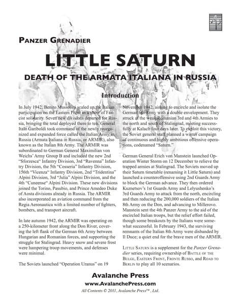 Panzer Grenadier: Little Saturn