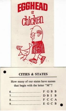 Egghead or Chicken: Set II